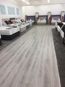 Vinyl flooring installed in a mattress shop