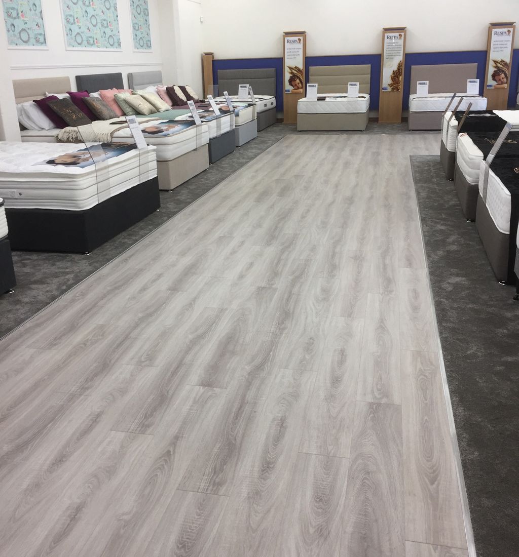 Vinyl Floor in a Mattress Store